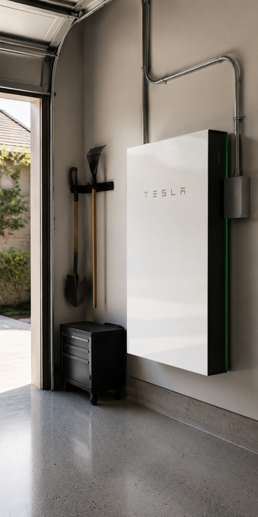 Solar battery storage installed beside an electrical panel in a Utah home
